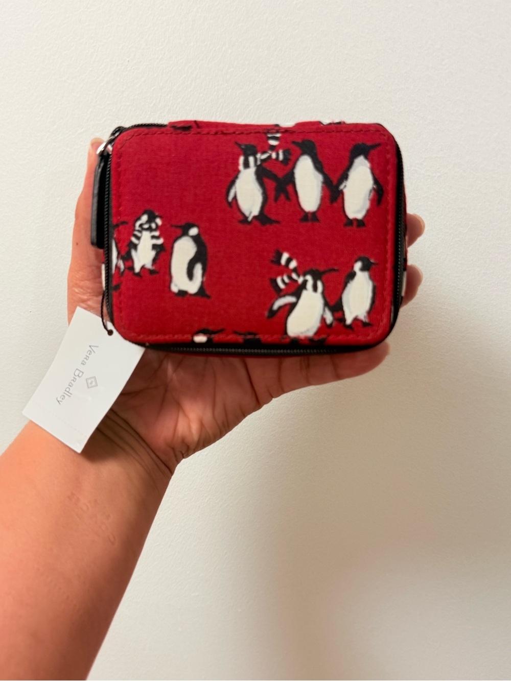 Vera Bradley Red Penguin Print Travel Pill